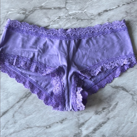 NWT HANKY PANKY cotton with Lace Trim grape Boyshort Women's size s - Picture 1 of 4